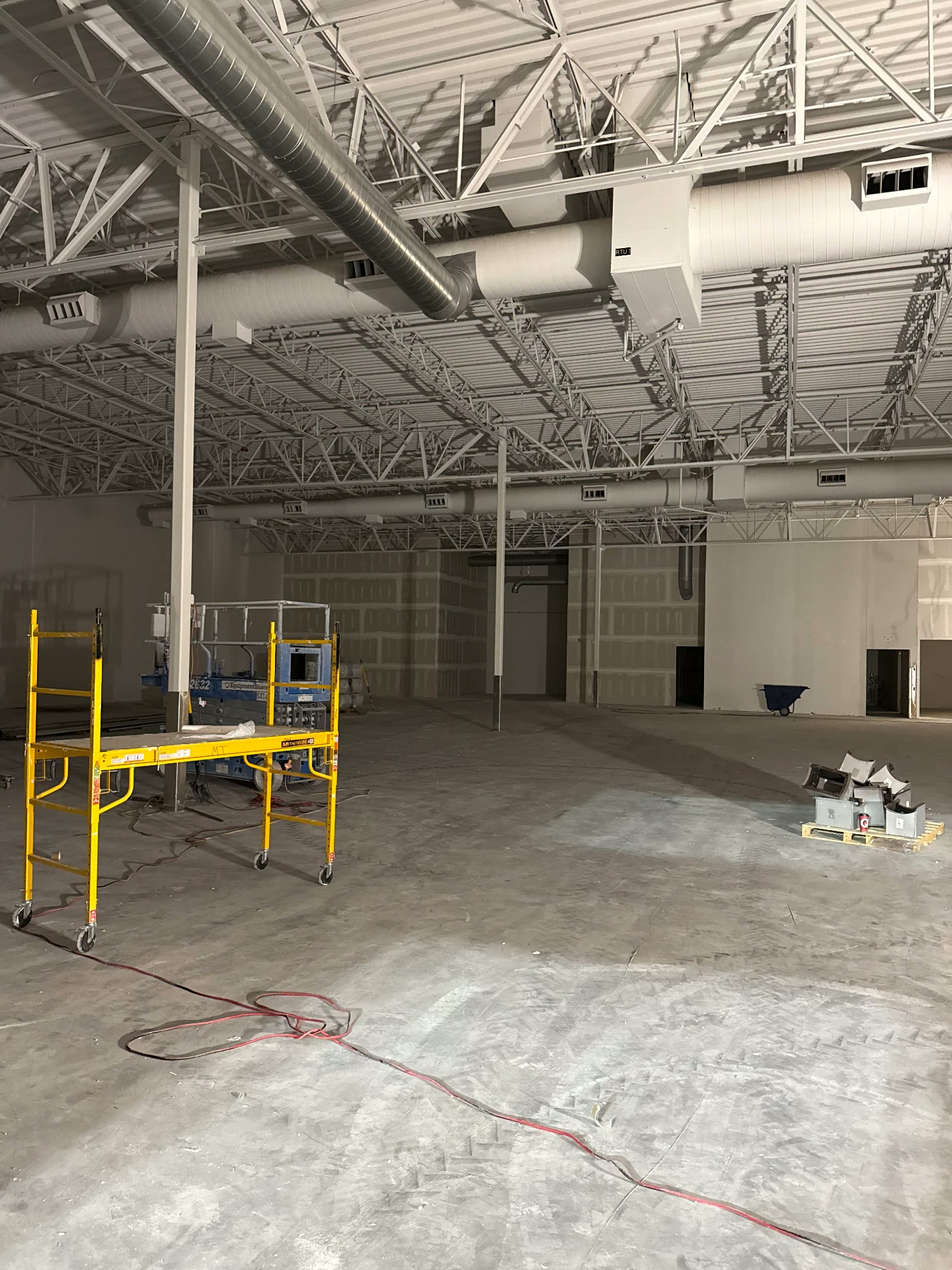 Interior demolition debris and removed fixtures